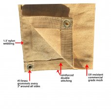  6 x 10  - Premium 90% Shade Cloth, Shade Sail, Sun Shade (Sand Color)
