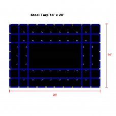 Blue 14 x 20 - Light Weight (15oz)  Truck Tarp, Steel Tarp 