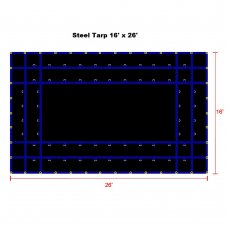Blue 16 x 26- Light Weight (15oz)  Truck Tarp, Steel Tarp 