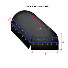 Black 6 x 6 X 6 - Light Weight (15oz)  Truck Tarp, Coil Tarp 