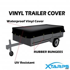Xtarps WaterProof Vinyl Trailer Tarp with 10 pc Rubber Bungee 