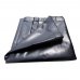 Xtarps -  6 x 10 - Black Color 18oz Heavy Duty WaterProof Vinyl Trailer Tarp with 10 pcs 9" Rubber Bungee